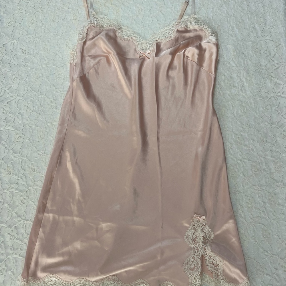 Victoria's Secret Pink Lace Satin Chemise